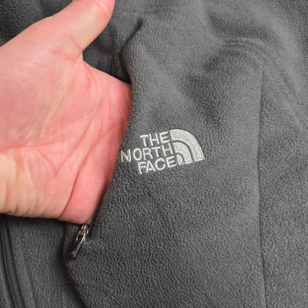 The North Face Dark Grey Quarter Zip Collared Fleece Pullover Sweater Size XL